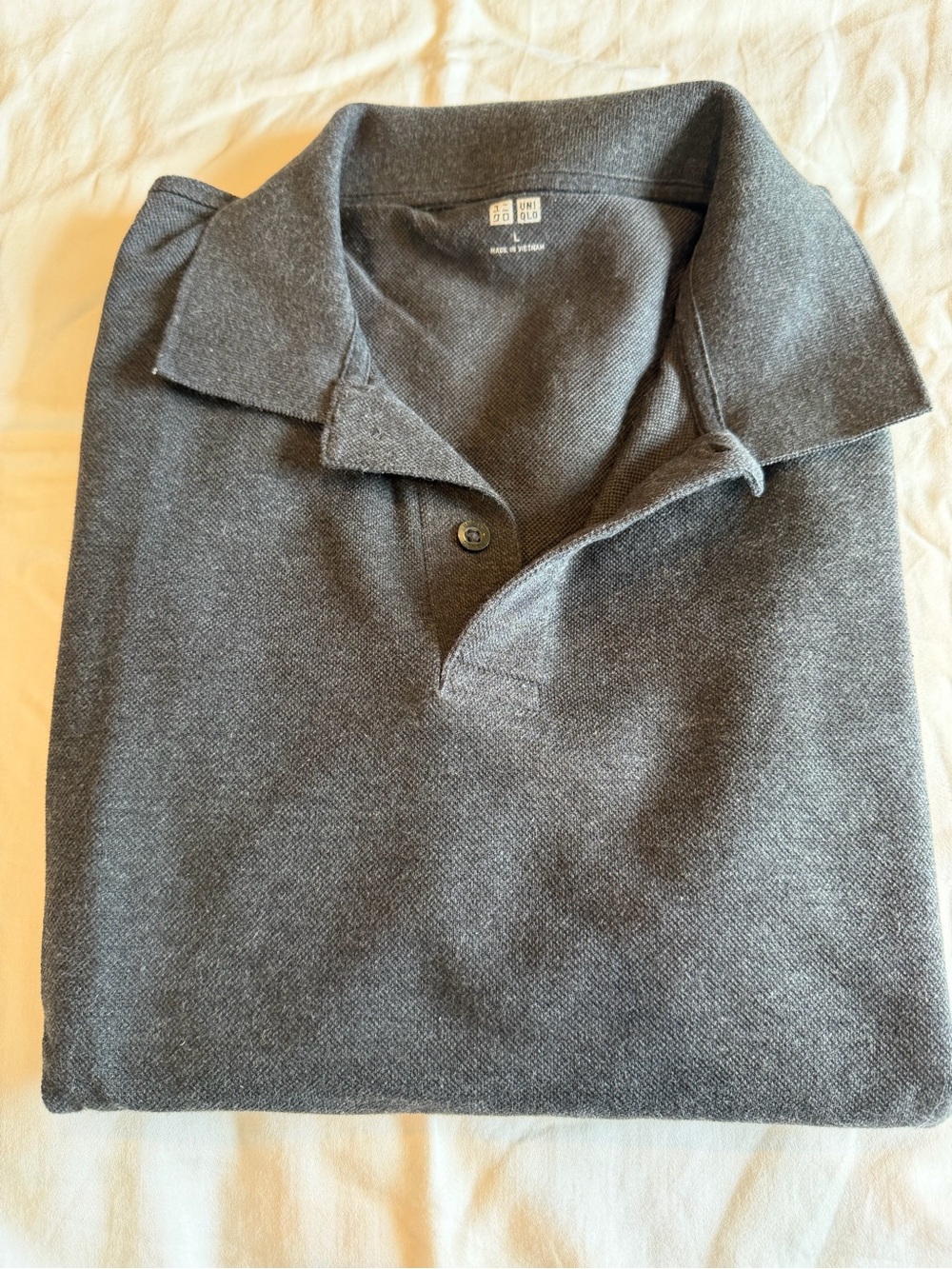 Uniqlo Men's Dark Charcoal Polo Shirt